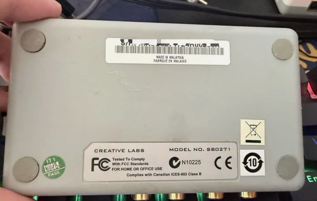Creative Labs External Sound Blaster Model SB0271 Sound Card Made in Malaysia